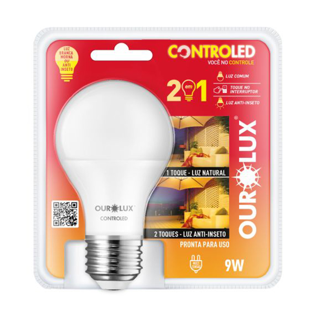 Lâmpada Inteligente Controled 2 em 1 Anti-Inseto - Luz Morna -FOTO01